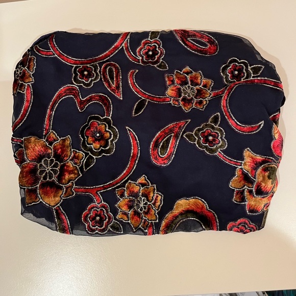 Anthropologie Floral Velvet Infinity Neck Scarf - Picture 2 of 4